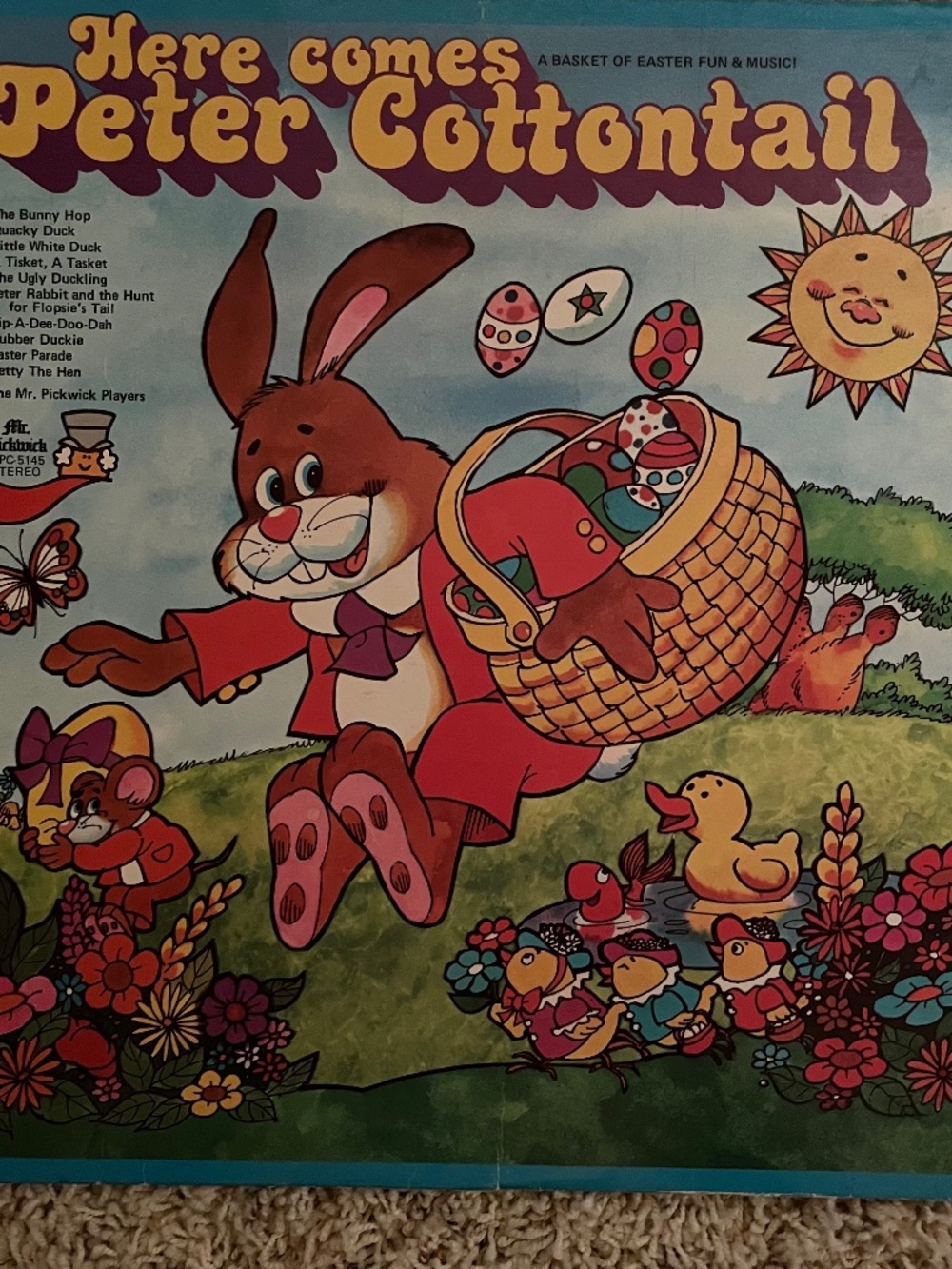 Mr Pickwick Here Comes Peter Cottontail Vinyl LP Childrens Easter Songs 1975